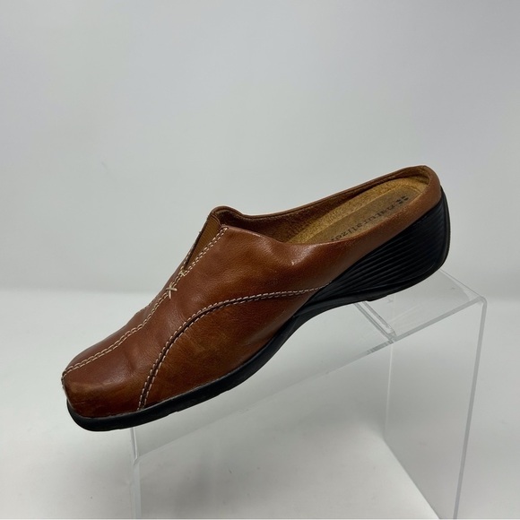 Naturalizer Agnes Brown Leather Slip On Comfort Mules Size 8 Classic Fall - Picture 3 of 12